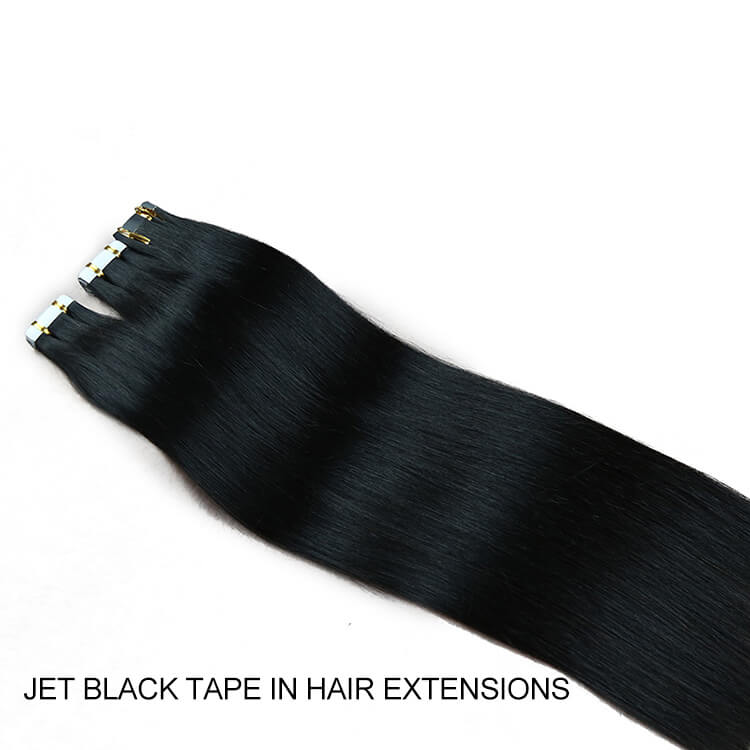 JET BLACK TAPE IN HAIR EXTENSIONS