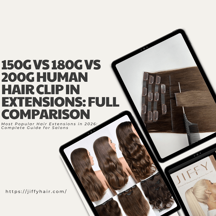 150g vs 180g vs 200g Human Hair Clip In Extensions Full Comparison