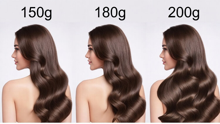 150g vs 180g vs 200g Human Hair Clip In Extensions