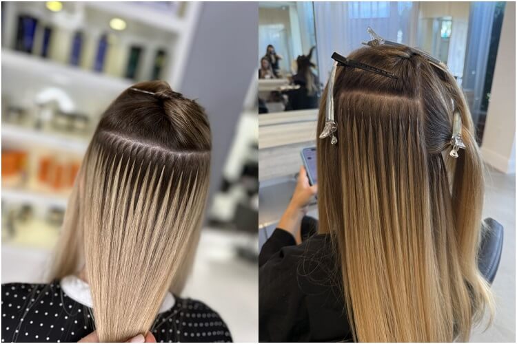 Extensiones de cabello de queratina y fusión