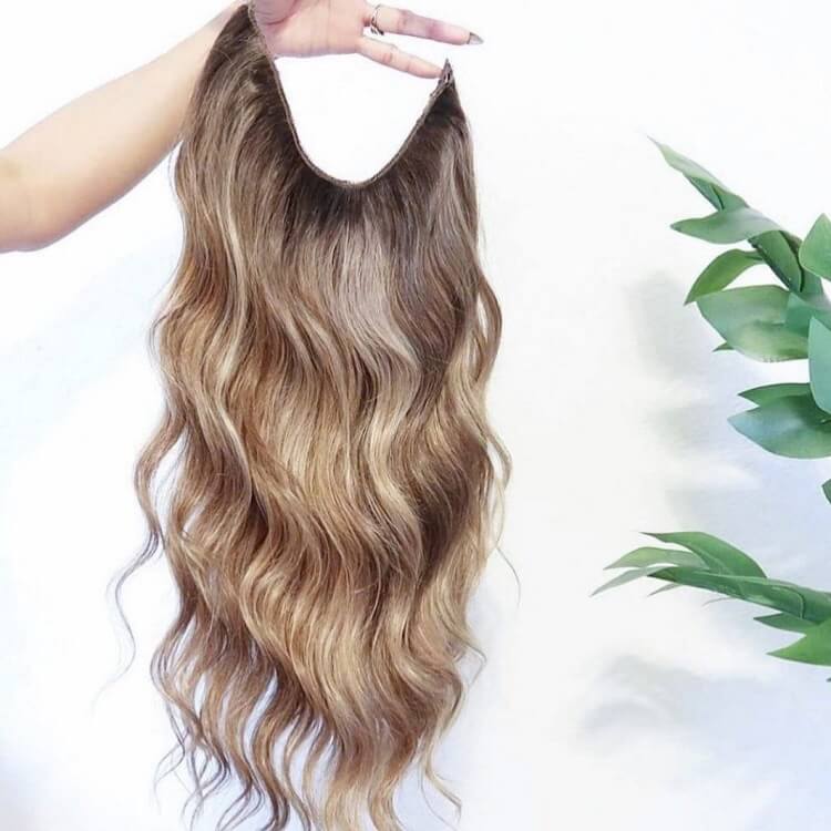 Extensiones de halo para cabello corto