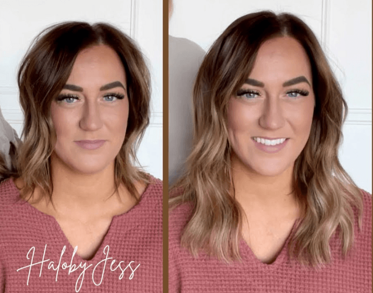 Extensiones de cabello humano Halo para cabello corto