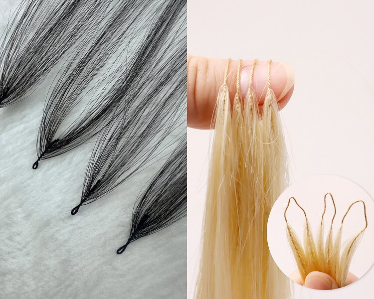 Extensiones de cabello con plumas