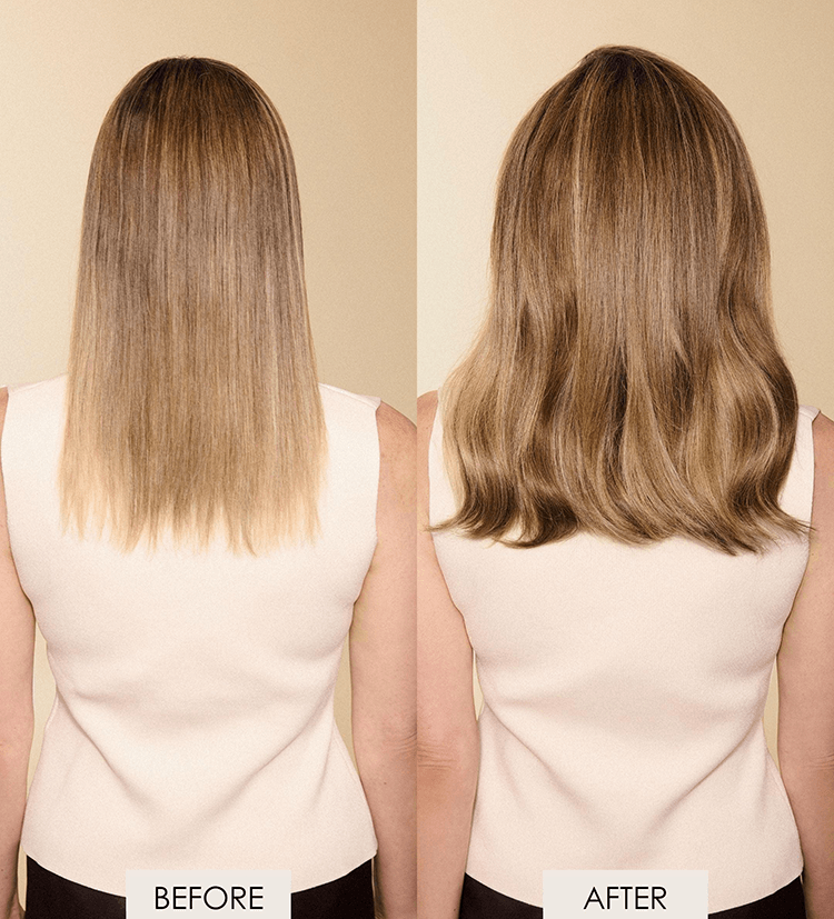 Seamless clip in hair extensions before and after