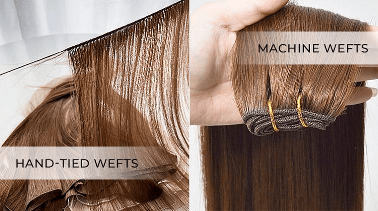 hand tied weft vs machine weft