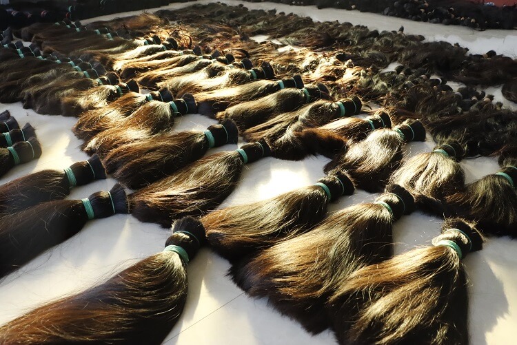 100% cuticle aligned Remy human hair used for premium hair extensions