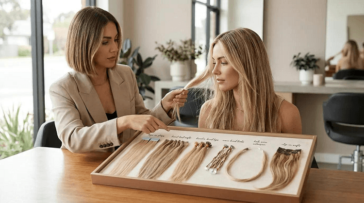 Clip In vs Tape In vs Weft human hair extensions comparison