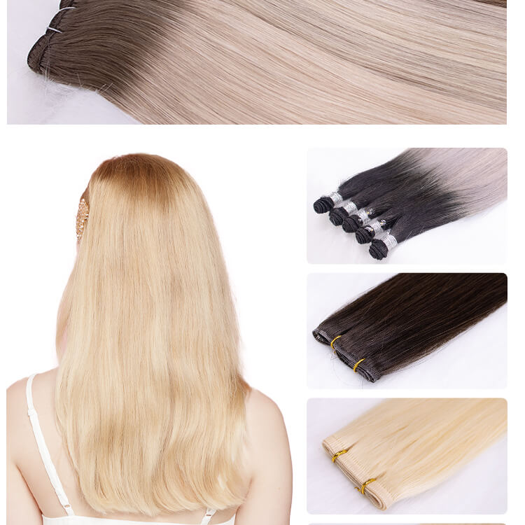 Genius weft and hand tied weft human hair extensions