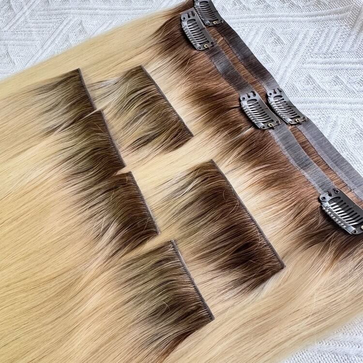 Premium human hair clip in extensions for wholesale