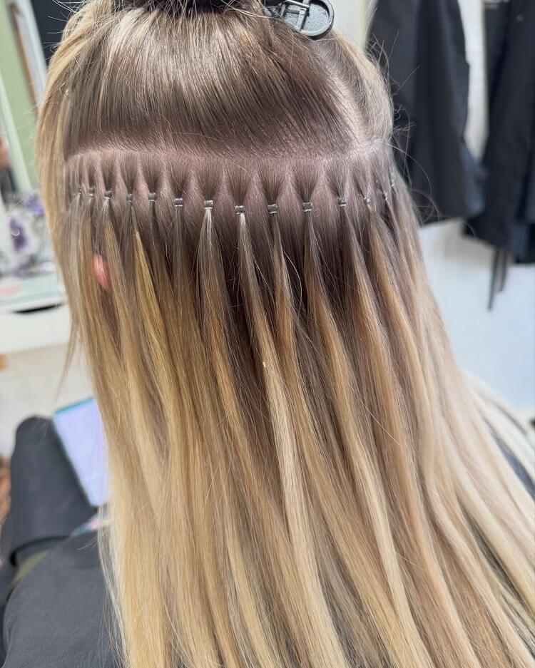 nano hair extensions installation for natural looking hair