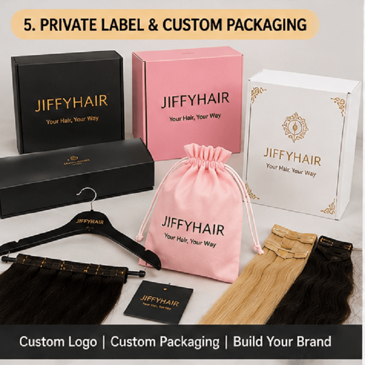 private label custom hair extensions packaging