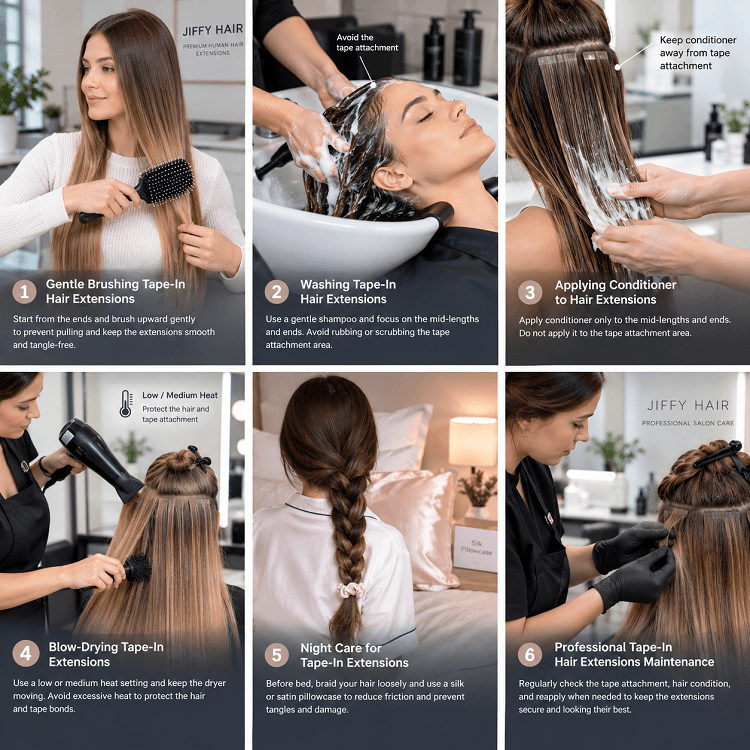 Daily Tape-In Hair Extensions Care Tips